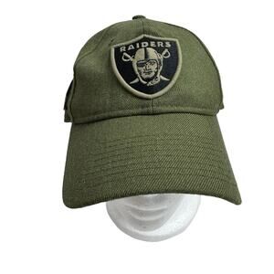 Raiders NFL New Era Military Green Cap Hat Adjustable One Size American Flag